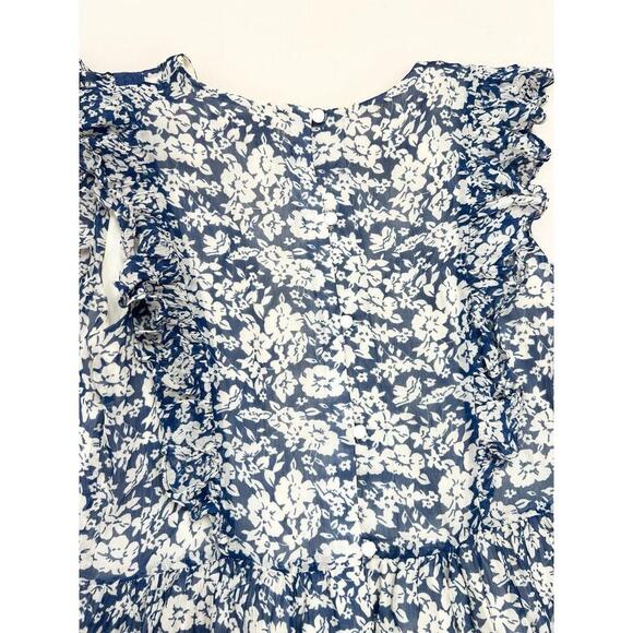 Polo Ralph Lauren Dress Girls Size 12 Blue White Sundress Floral Short Sleeve - Picture 5 of 11